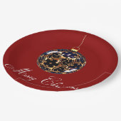 Frohe Weihnachtsscheibe Pappteller (Schrägansicht)