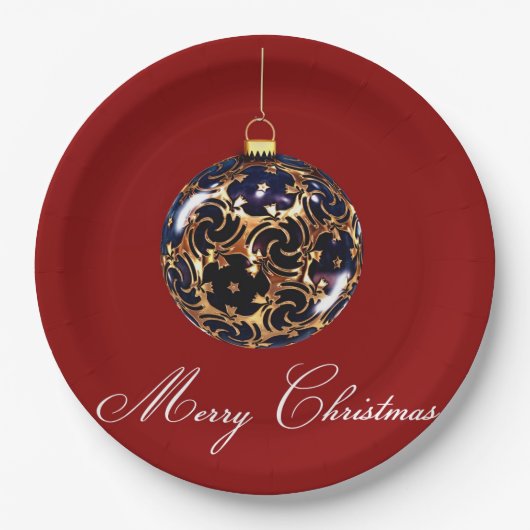 Frohe Weihnachtsscheibe Pappteller (Vorderseite)