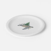 Frohe Weihnachtsschildkröte Pappteller (Schrägansicht)