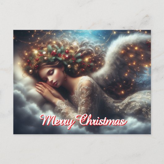 Frohe Weihnachtsschläfer Angel Postkarte (Vorderseite)