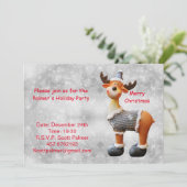 Frohe Weihnachtsschlange mit einem Hut Einladung (Stehend Vorderseite)