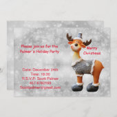 Frohe Weihnachtsschlange mit einem Hut Einladung (Vorne/Hinten)