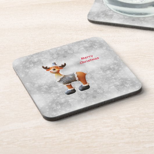 Frohe Weihnachtsschlange mit einem Hut Getränkeuntersetzer (Linke Seite)