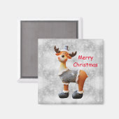 Frohe Weihnachtsschlange mit einem Hut Magnet (Vorderseite/Rückseite)