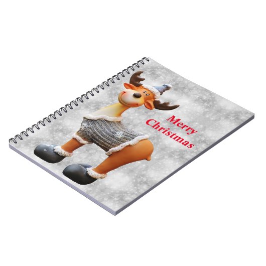 Frohe Weihnachtsschlange mit einem Hut Notizblock (Linke Seite)