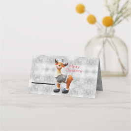 Frohe Weihnachtsschlange mit einem Hut Platzkarte