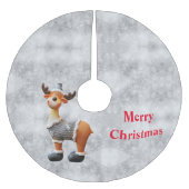 Frohe Weihnachtsschlange mit einem Hut Polyester Weihnachtsbaumdecke (Vorderseite)