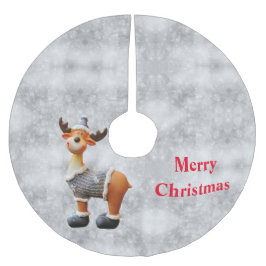 Frohe Weihnachtsschlange mit einem Hut Polyester Weihnachtsbaumdecke