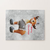 Frohe Weihnachtsschlange mit einem Hut Puzzle (Horizontal)