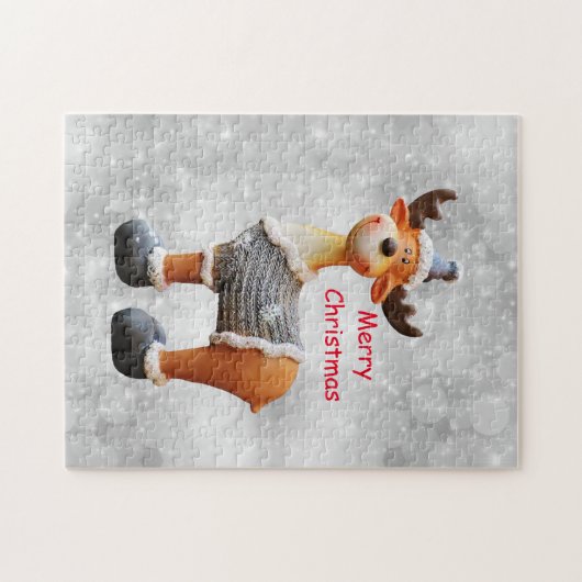 Frohe Weihnachtsschlange mit einem Hut Puzzle (Horizontal)