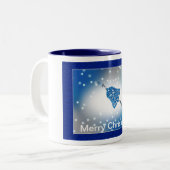 Frohe Weihnachtsschmuck anpassbar Zweifarbige Tasse (Vorderseite Links)