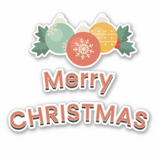 Frohe Weihnachtsschmuck Balls Happy Holidays Aufkleber (Vorderseite)