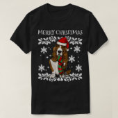 Frohe Weihnachtsschmuck Basset Hound Xmas Weihnach T-Shirt (Design vorne)