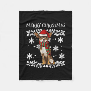 Frohe Weihnachtsschmuck Brown Chihuahua Xmas Fleecedecke