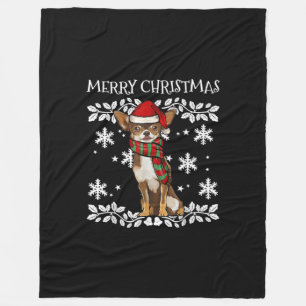 Frohe Weihnachtsschmuck Brown Chihuahua Xmas Fleecedecke