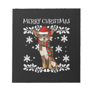 Frohe Weihnachtsschmuck Brown Chihuahua Xmas Notizblock