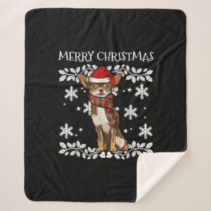 Frohe Weihnachtsschmuck Brown Chihuahua Xmas Sherpadecke