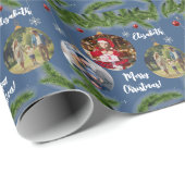 Frohe Weihnachtsschmuck Custom Face Snowflake Geschenkpapier (Rolleneckpunkt)