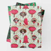 Frohe Weihnachtsschmuck Custom Foto Geschenkpapier Set (Beispiel)