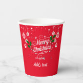 Frohe Weihnachtsschmuck-Design TEMPLATE Pappbecher (Vorderseite)