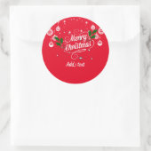 Frohe Weihnachtsschmuck-Design TEMPLATE Runder Aufkleber (Tasche)