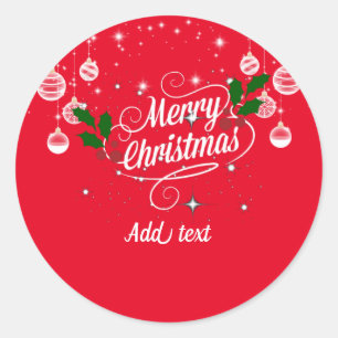 Frohe Weihnachtsschmuck-Design TEMPLATE Runder Aufkleber