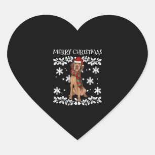 Frohe Weihnachtsschmuck Drahthaar Vizsla Xmas Herz-Aufkleber