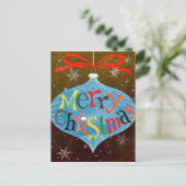 Frohe Weihnachtsschmuck Feiertagspostkarte (Stehend Vorderseite)