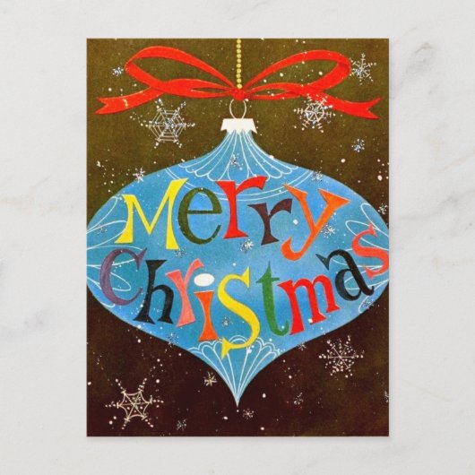 Frohe Weihnachtsschmuck Feiertagspostkarte (Vorderseite)