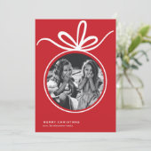 Frohe Weihnachtsschmuck-Foto Feiertagskarte (Stehend Vorderseite)