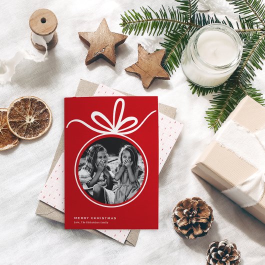 Frohe Weihnachtsschmuck-Foto Feiertagskarte