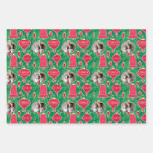 Frohe Weihnachtsschmuck Foto Geschenkpapier Set (Vorderseite)