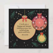 Frohe Weihnachtsschmuck Foto Personalize Karte (Rückseite)