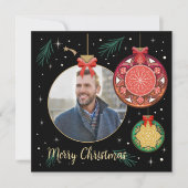 Frohe Weihnachtsschmuck Foto Personalize Karte (Vorderseite)