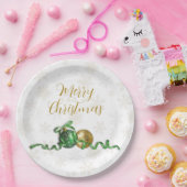 Frohe Weihnachtsschmuck Gold Holiday Party Pappteller (Party)