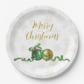Frohe Weihnachtsschmuck Gold Holiday Party Pappteller (Vorderseite)