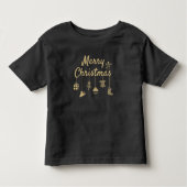 Frohe Weihnachtsschmuck Gold Kleinkind T-shirt (Vorderseite)