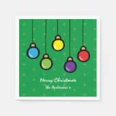 Frohe Weihnachtsschmuck mit Gold Star Serviette (Vorderseite)