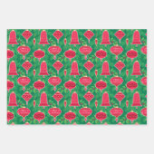 Frohe Weihnachtsschmuck mit Kiefernzweigen Holly Geschenkpapier Set (Vorderseite 3)