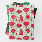 Frohe Weihnachtsschmuck mit Kiefernzweigen Holly Geschenkpapier Set (Beispiel)