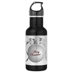 Frohe Weihnachtsschmuck mit Sternen in Silber Trinkflasche