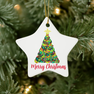 Frohe Weihnachtsschmuck mit Weihnachtsbaum