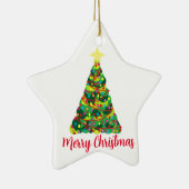 Frohe Weihnachtsschmuck mit Weihnachtsbaum (Rechts)