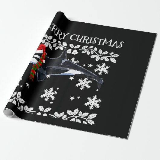 Frohe Weihnachtsschmuck Orca Killer Whale Geschenkpapier (Ungerollt)