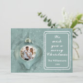 Frohe Weihnachtsschmuck Personalisiertes Foto Karte (Stehend Vorderseite)