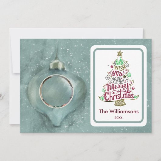 Frohe Weihnachtsschmuck Personalisiertes Foto Karte (Vorderseite)