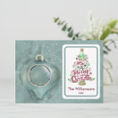 Frohe Weihnachtsschmuck Personalisiertes Foto Karte (Stehend Vorderseite)