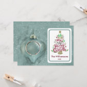 Frohe Weihnachtsschmuck Personalisiertes Foto Karte (Vorderseite/Rückseite Beispiel)