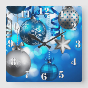 Frohe Weihnachtsschmuck Quadratische Wanduhr