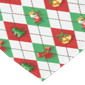 Frohe Weihnachtsschmuck Red Green Kurzer Tischläufer (Ecke)